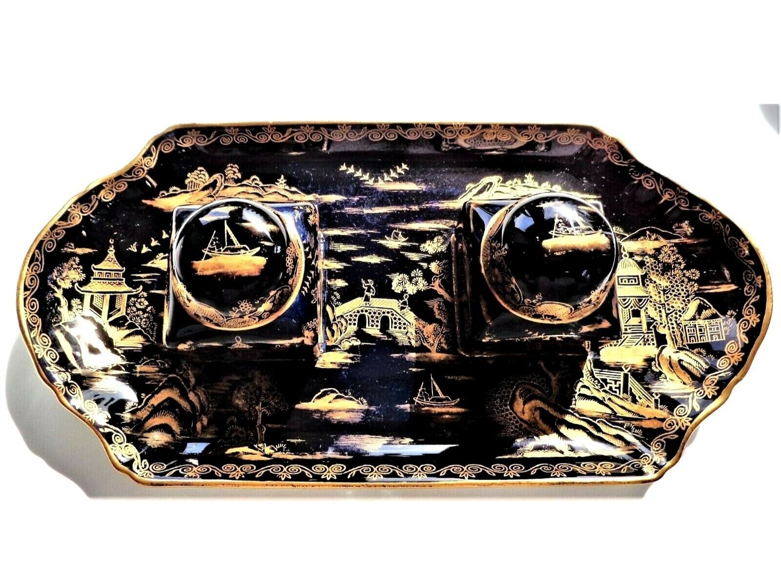 Crown Staffordshire Double Inkstand