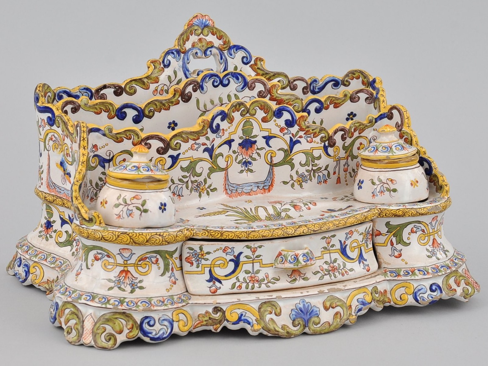 French Faience Inkstand