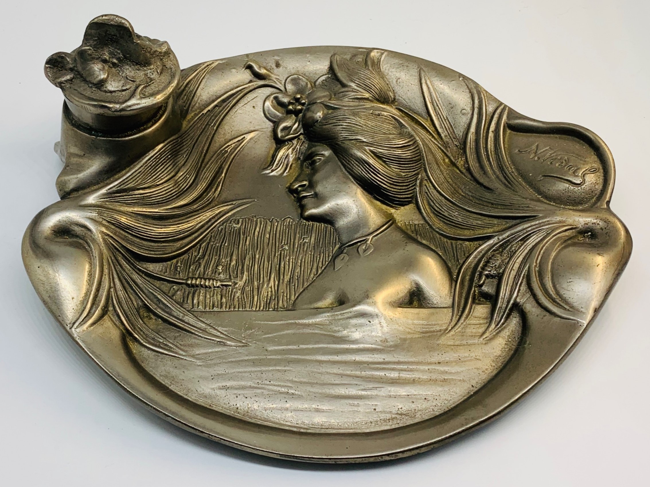 Buyer Be Aware! Art Nouveau Inkstand Signed by N. Vidal