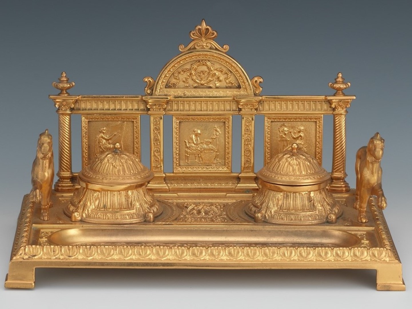 Gilt Bronze Neoclassical Style Inkstand