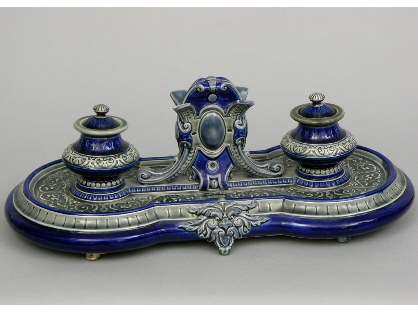 Majolica Inkstand