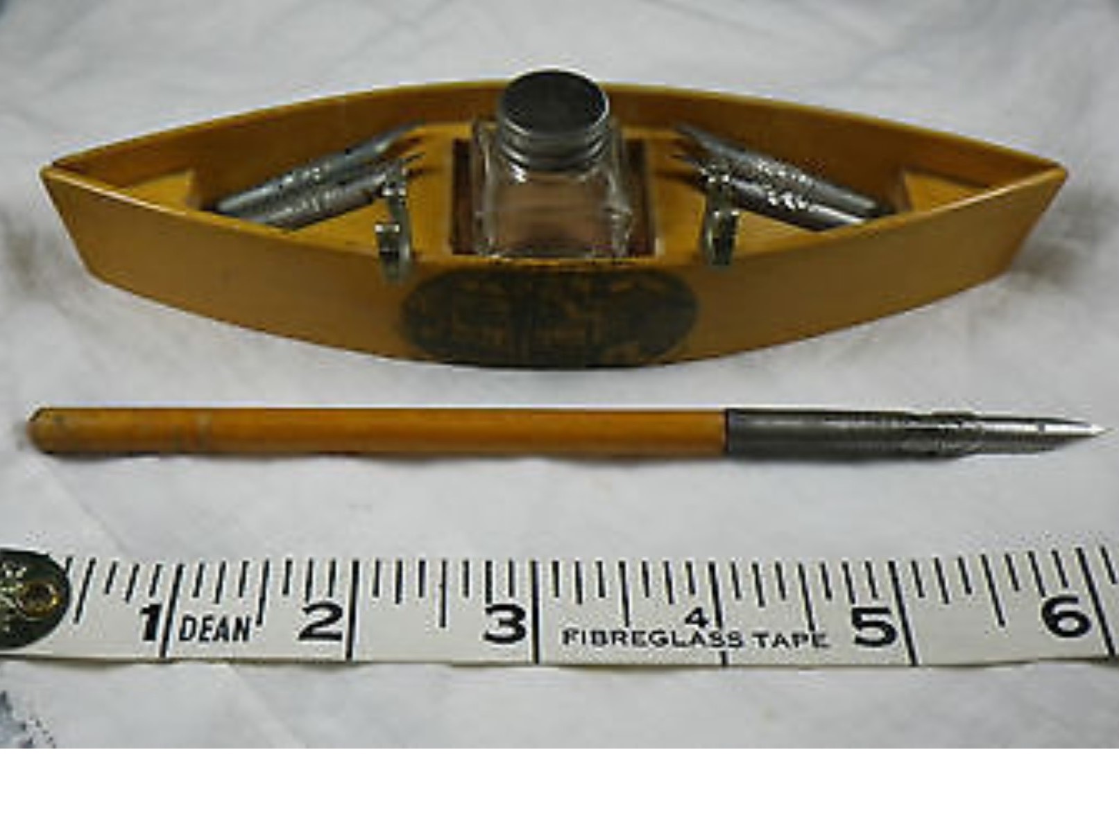 Mauchline Ware Boat Shaped Inkstand