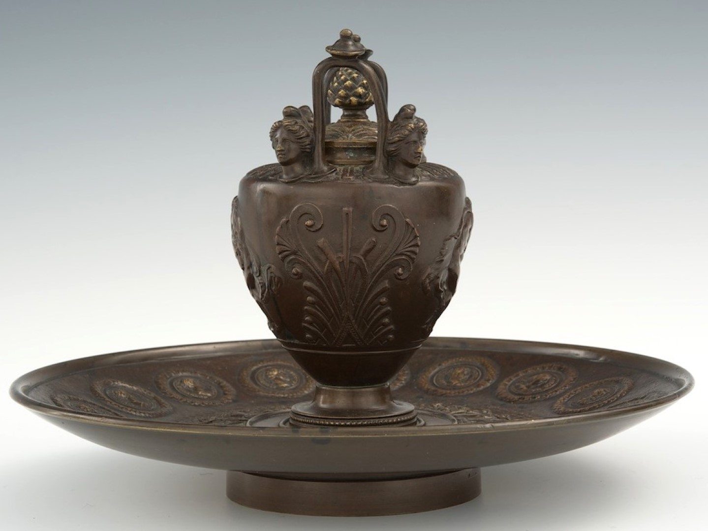 Grand Tour Bronze Inkstand
