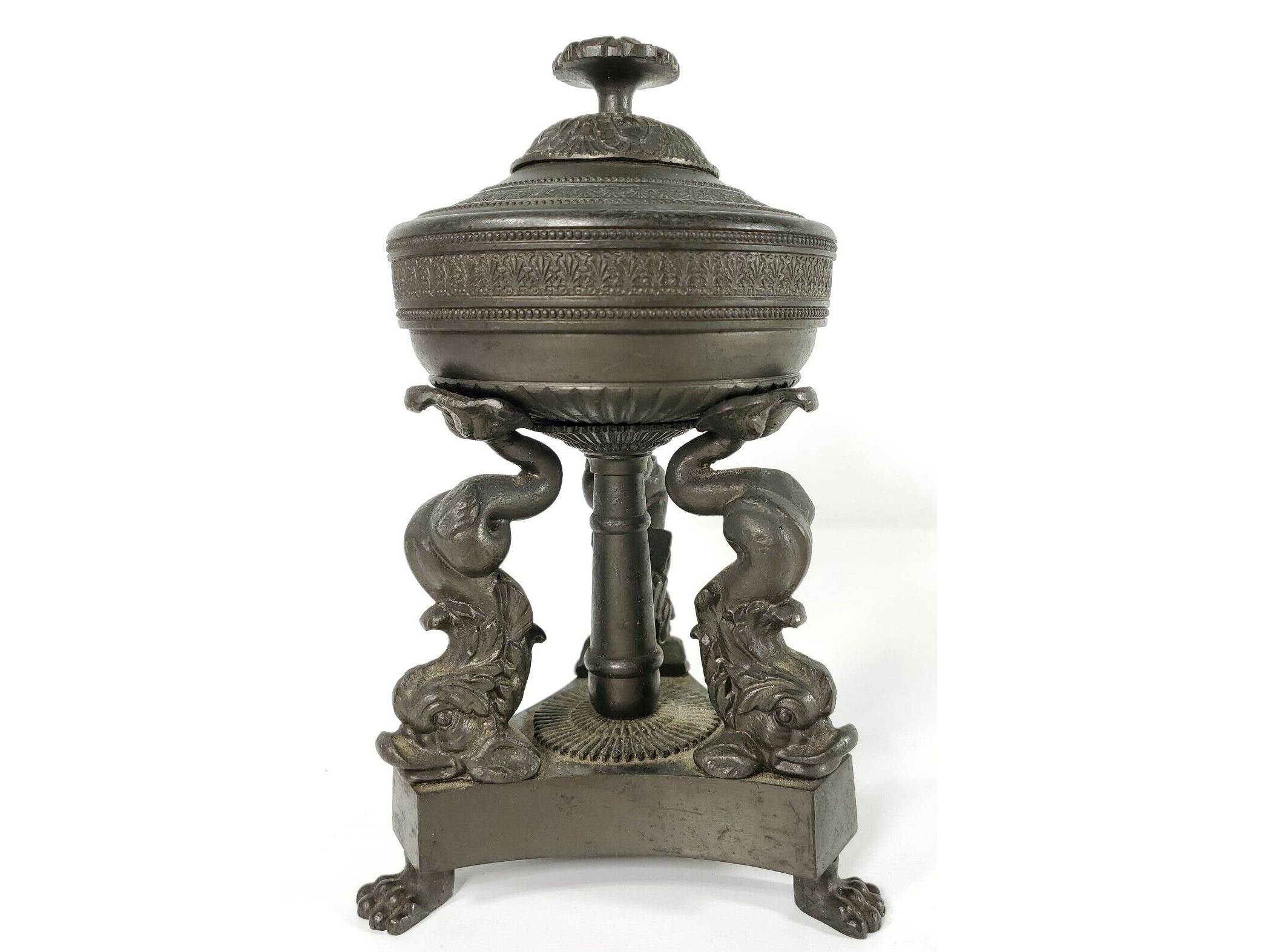 Bronze Inkstand with Dolphin Base