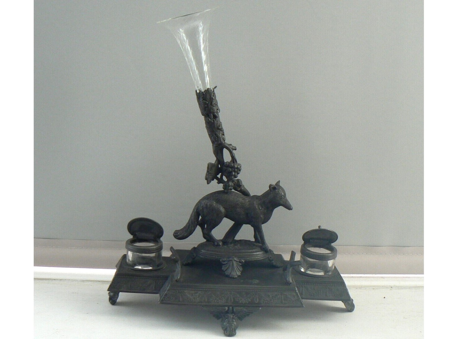 Fox Inkstand with Epergne Flute