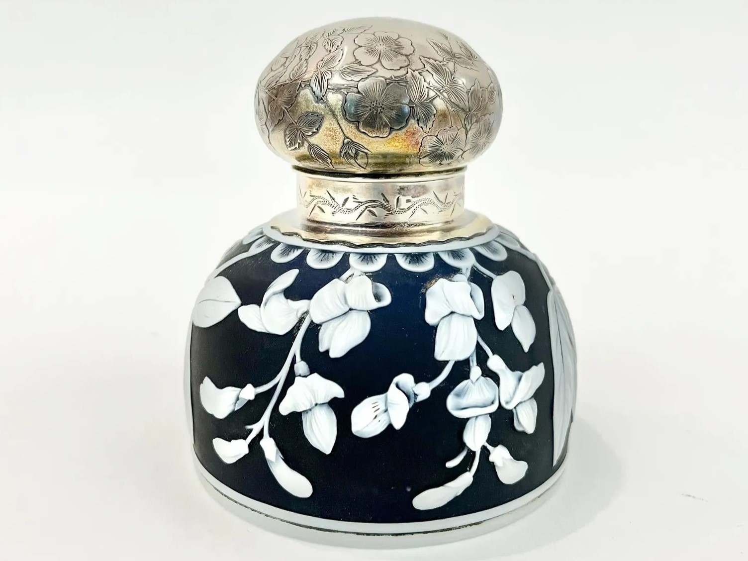 English Cameo Glass with Gorham Top