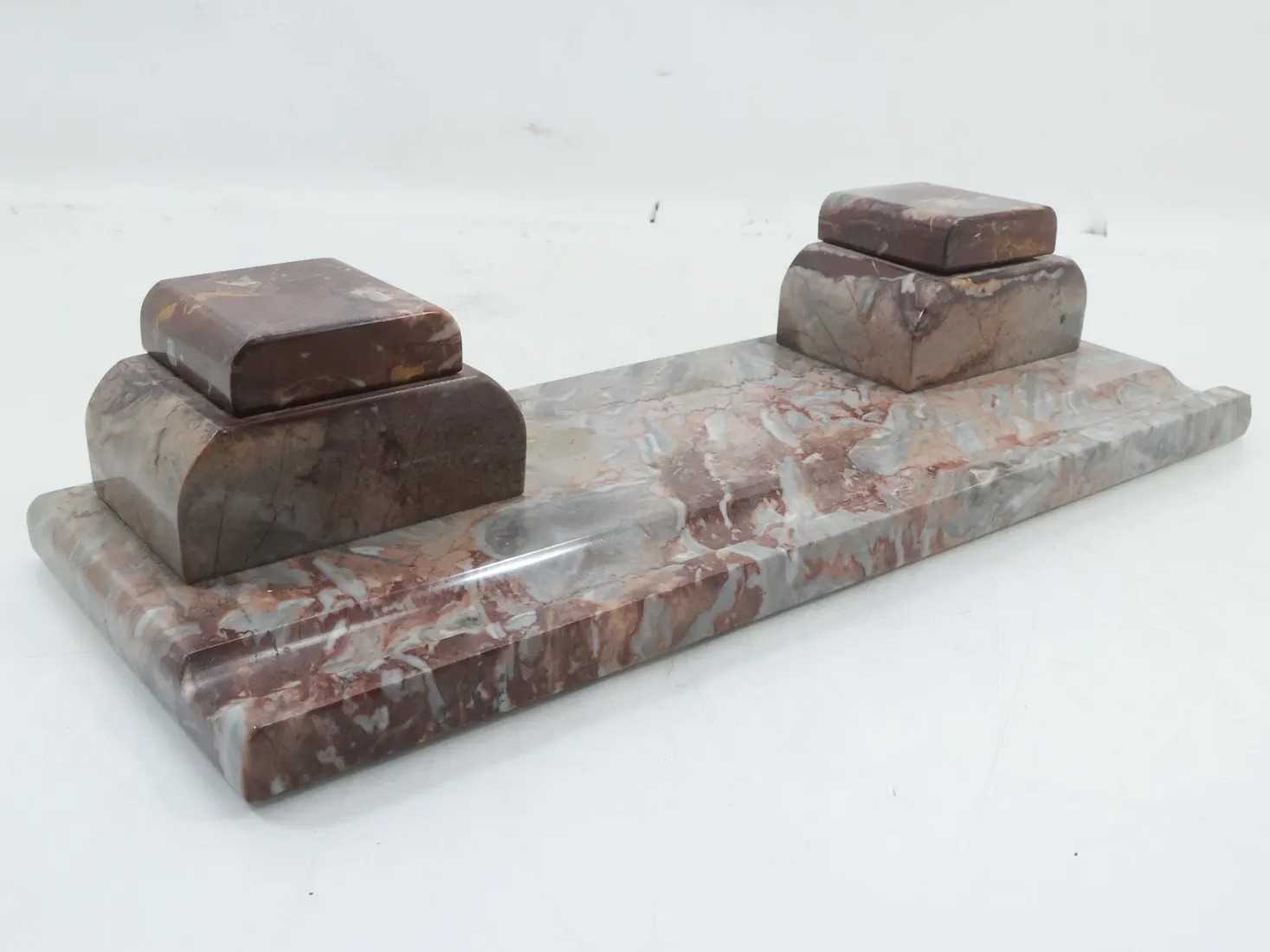 Rose Marble Double Inkstand