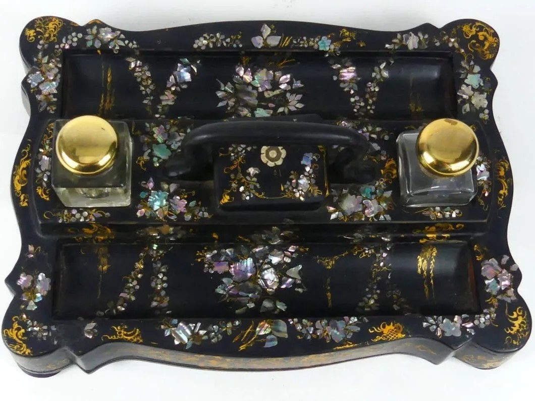 Papier Mache Lacquer Desk Set