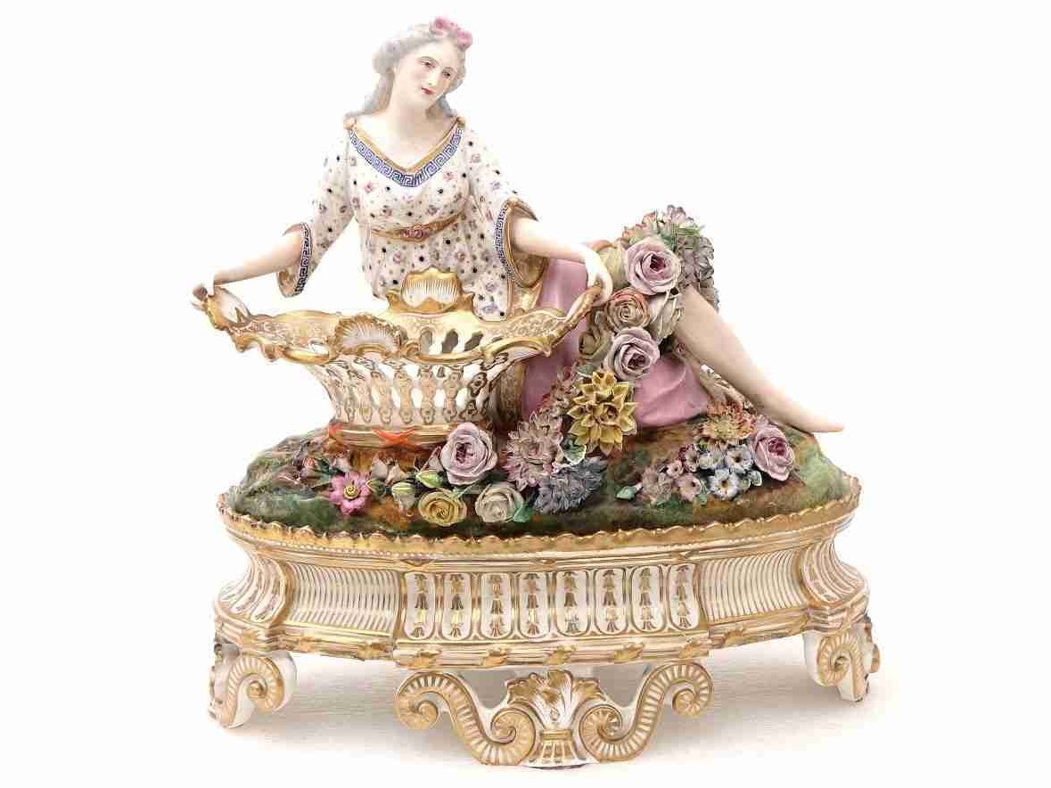 Jacob Petit Porcelain Figural Inkstand