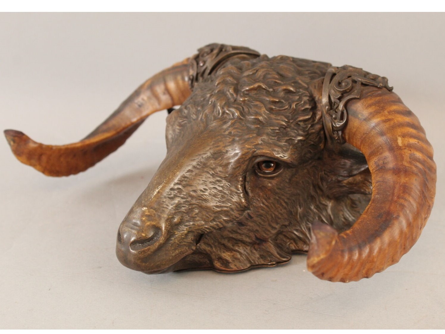 Bronze Ram’s Head Inkstand