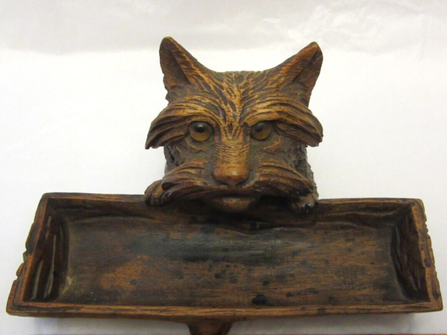 Carved Scottish Terrier Inkstand