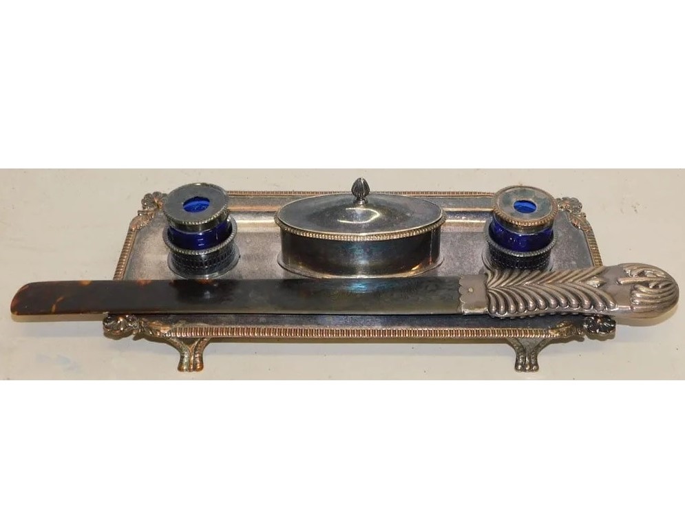 Silverplate Double Inkstand