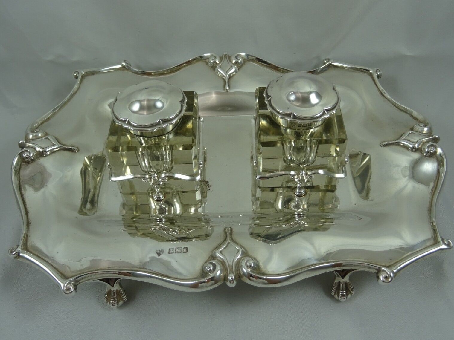 Art Nouveau Sterling Silver Inkstand