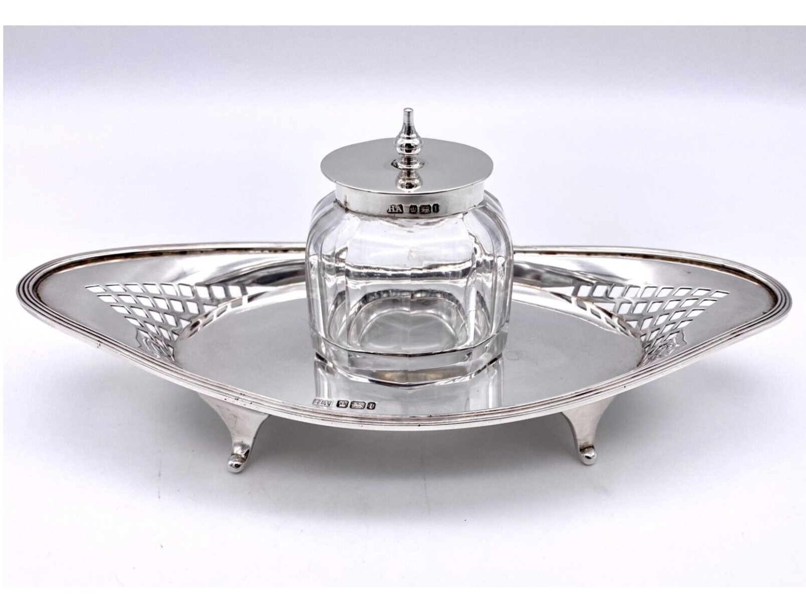 Edwardian Sterling Silver Inkstand