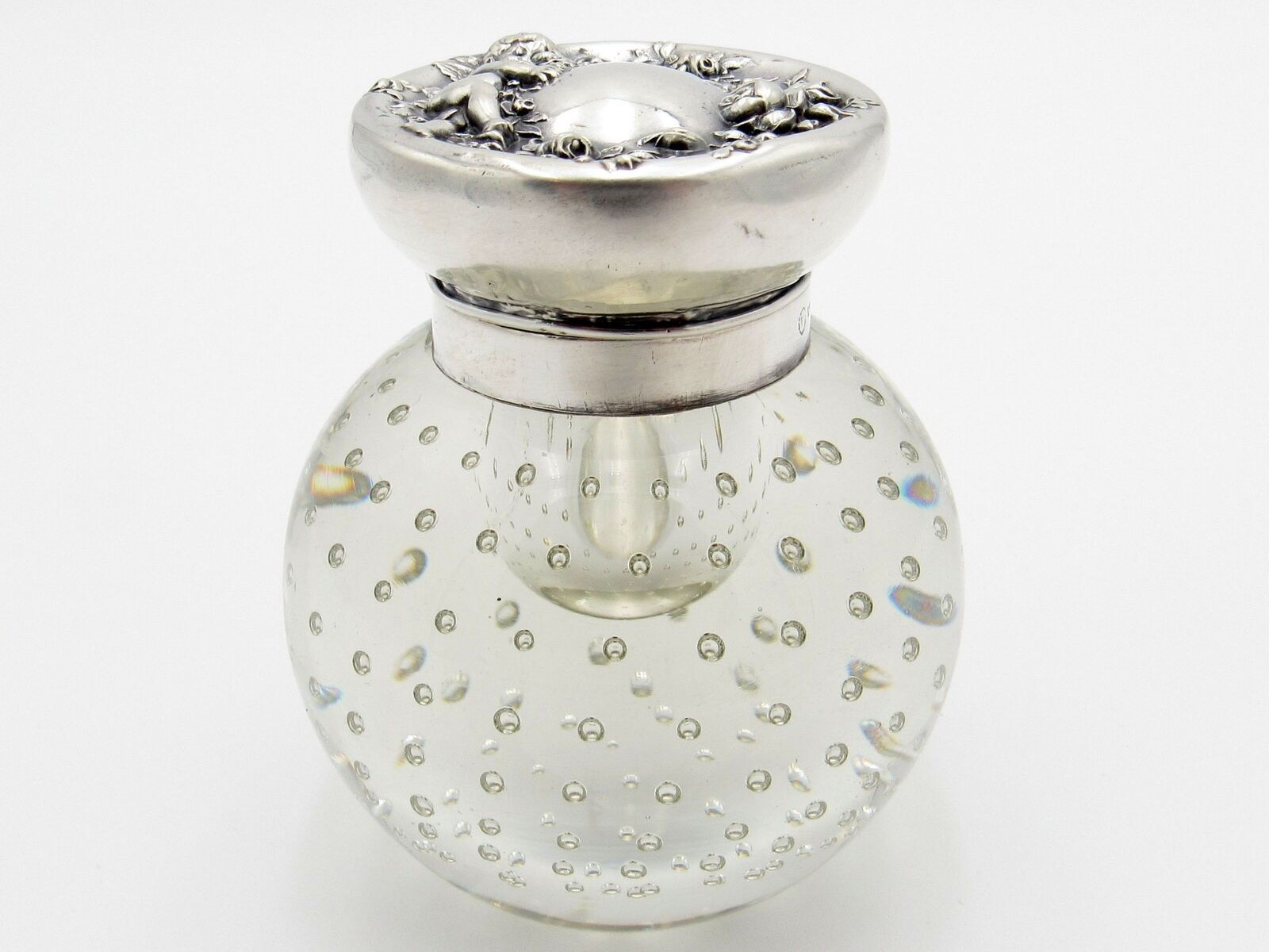 Inkwell with Bullicante Bubbles and a Sterling Lid
