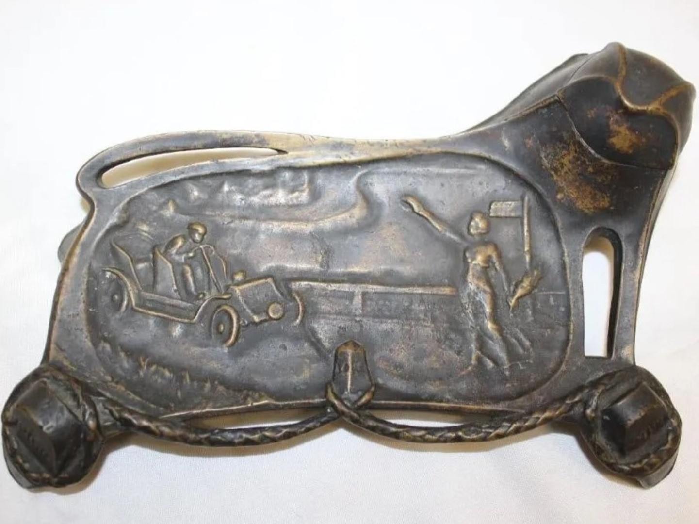 Early Motorist Figural Inkstand