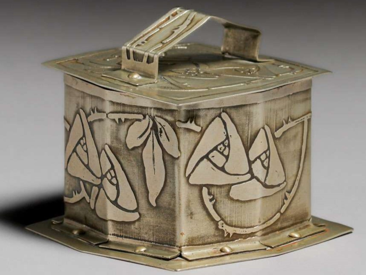 Acid Etched Arts & Crafts Inkwell