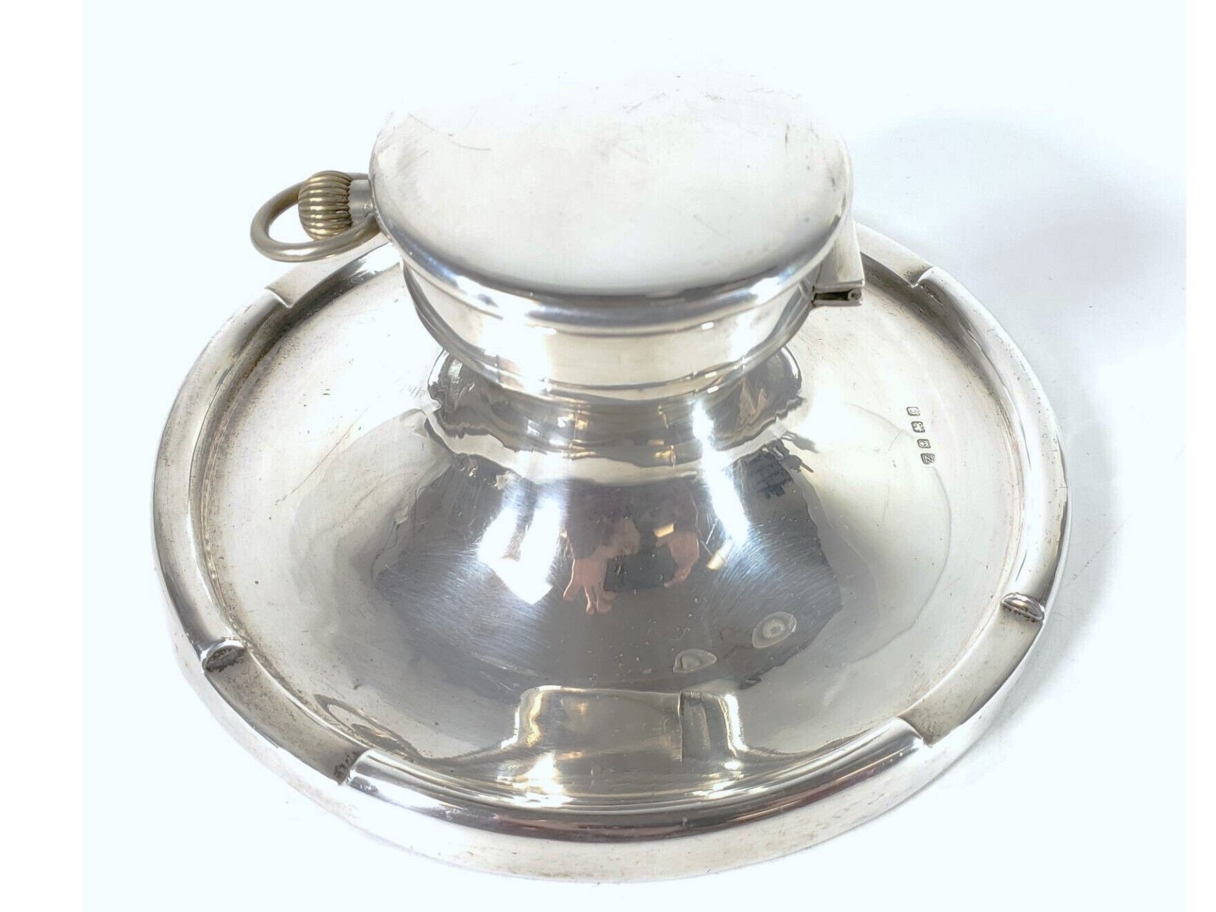 Sterling Capstan Inkwell / Watch Combination