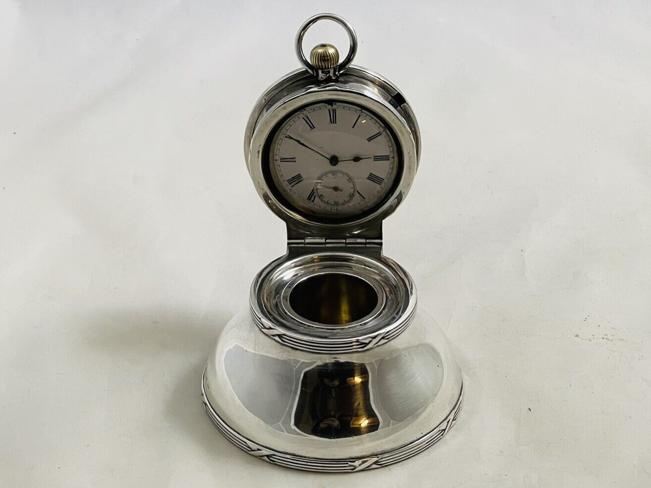 Sterling Inkwell with Watch