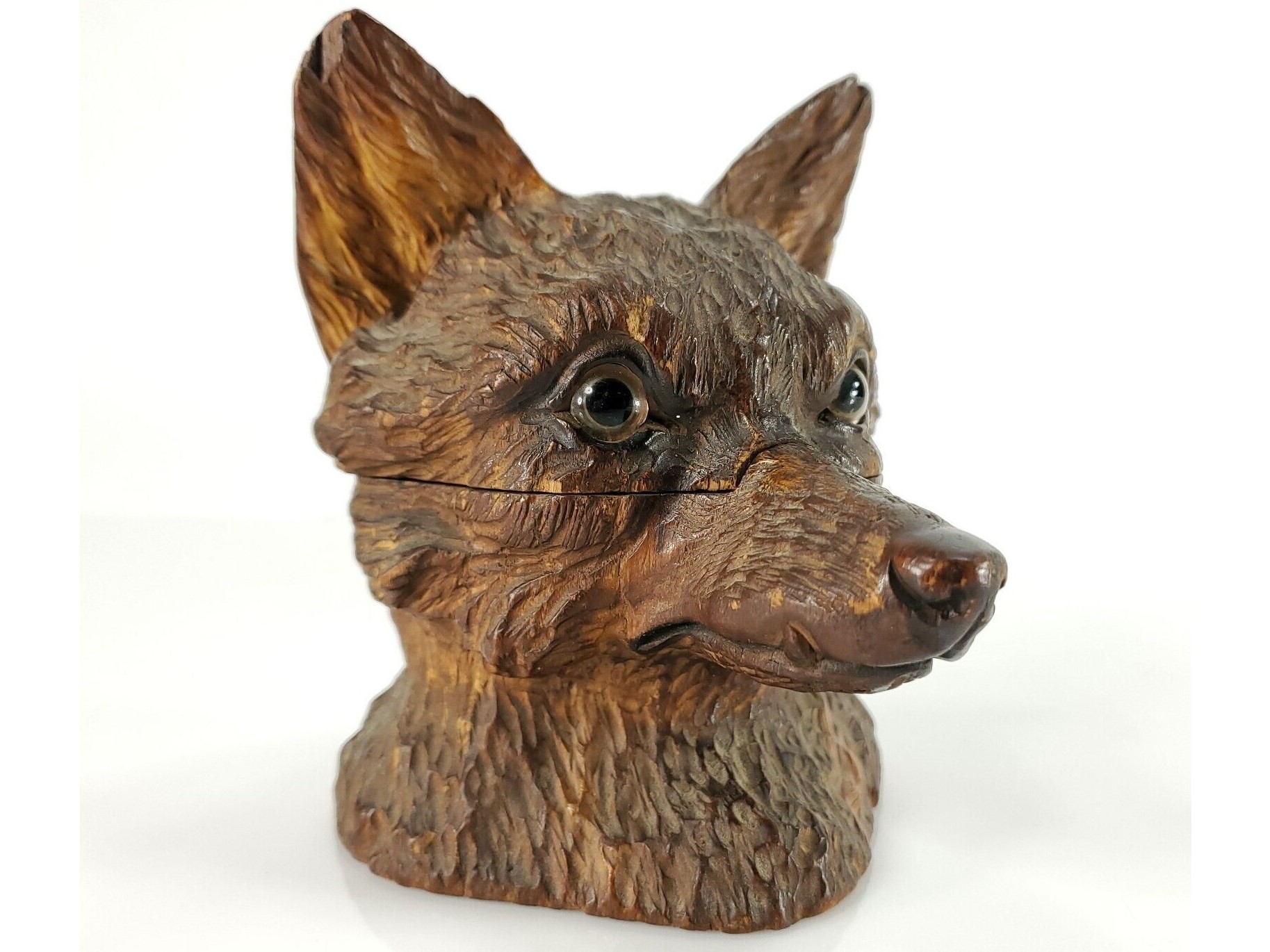Carved Wooden Fox Head