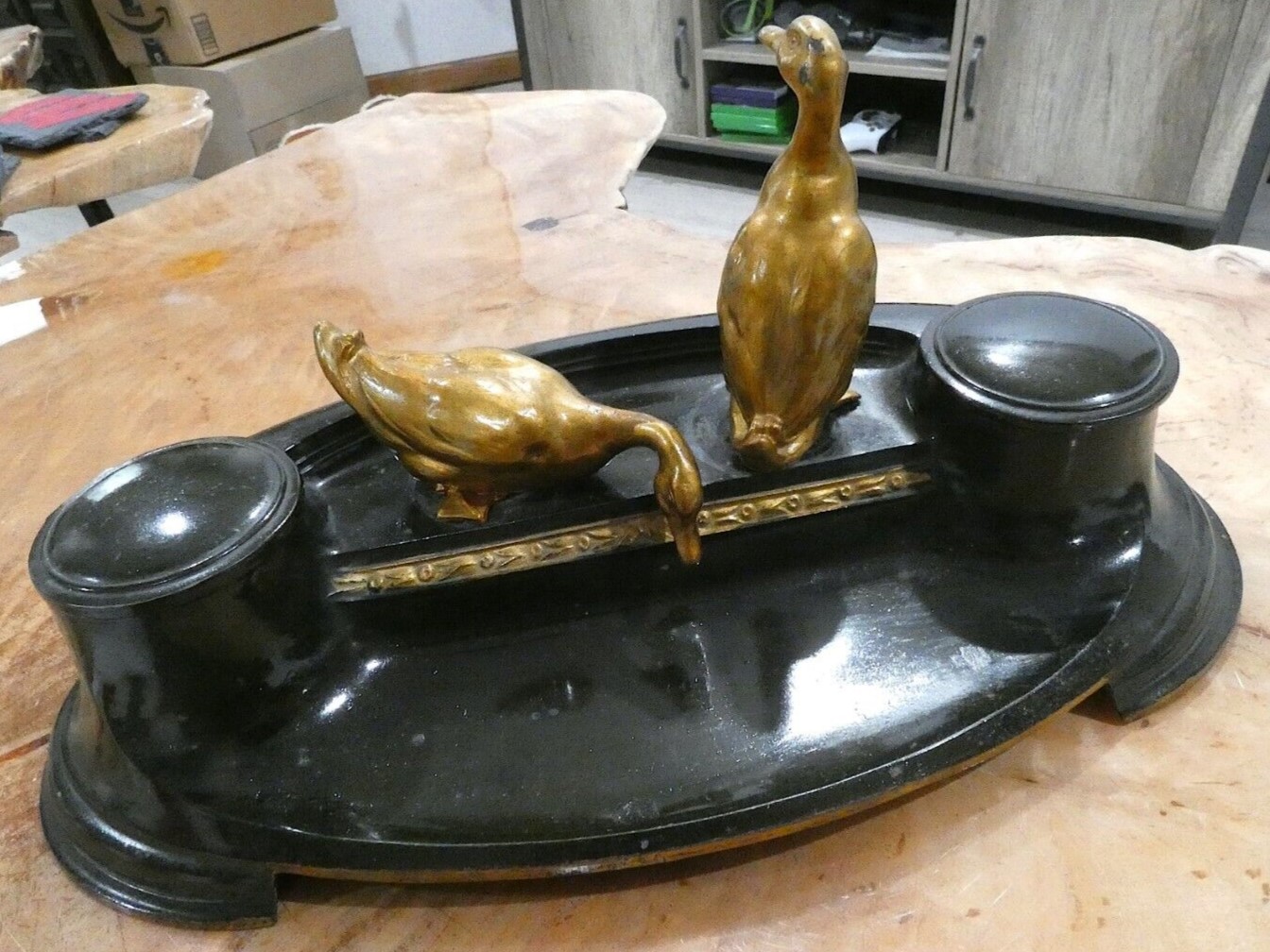 Double Inkstand with Two Geese