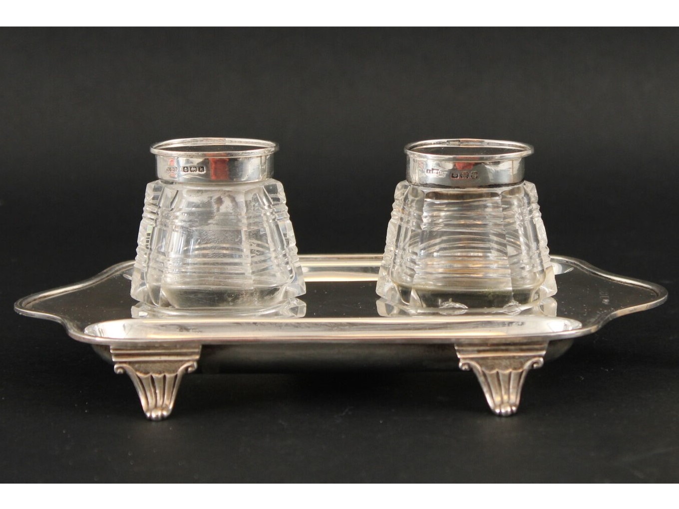 Sterling Silver Double Inkstand