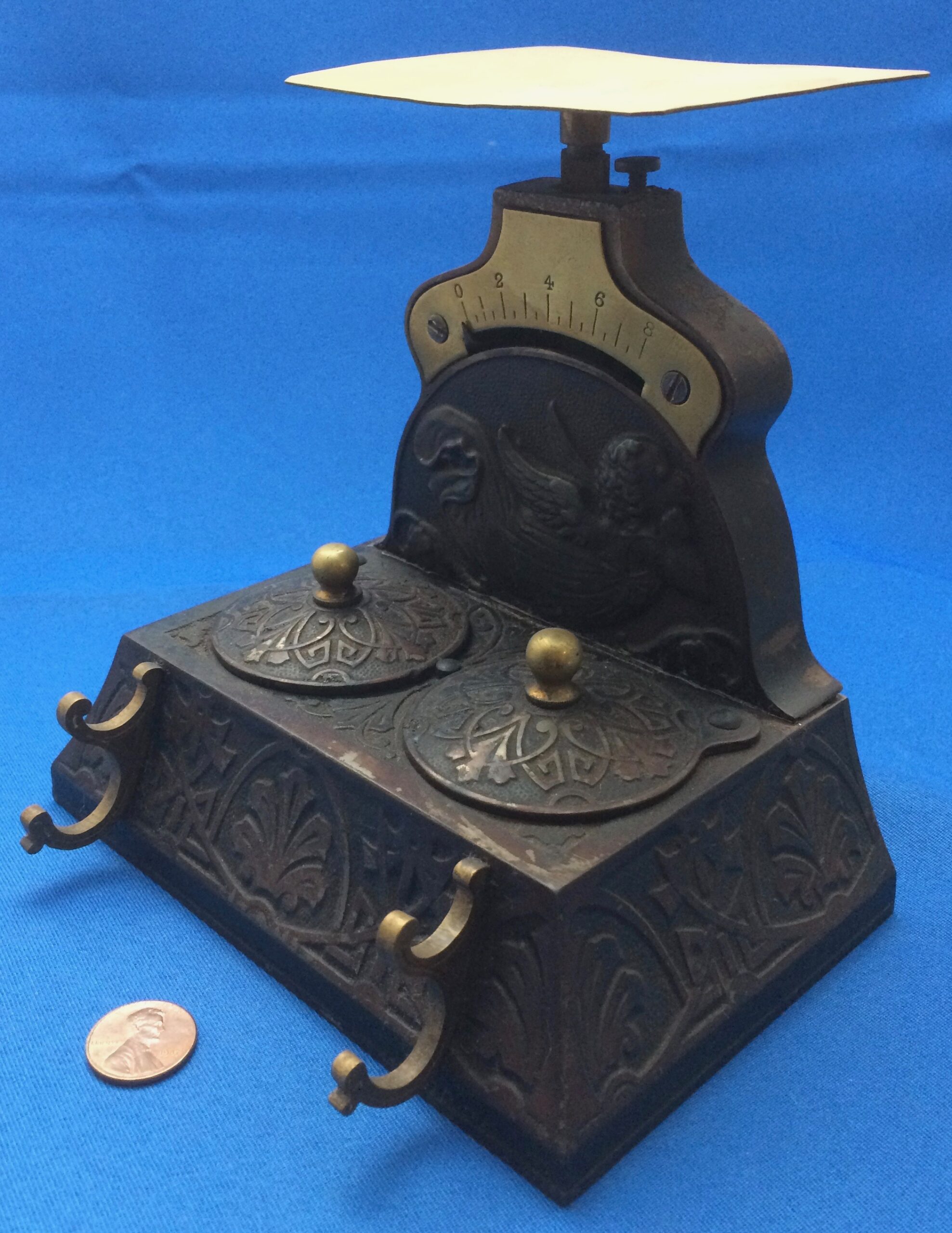 Cast Iron Inkstand with Letter Scale