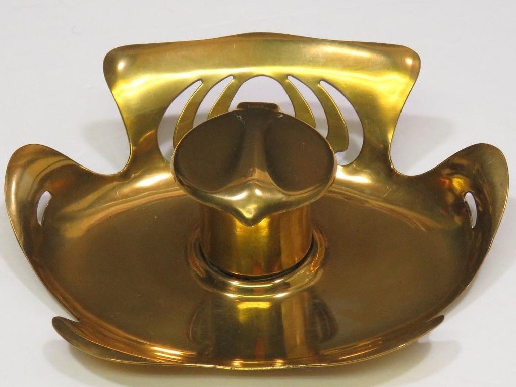 Art Nouveau Brass Inkstand