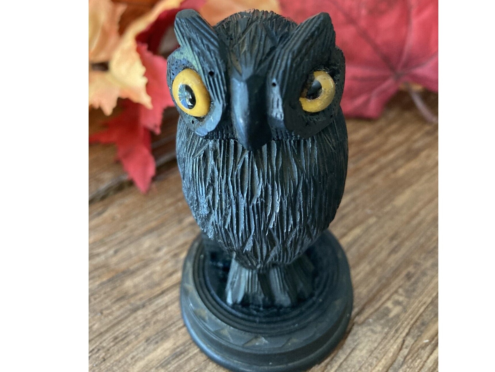 Irish Bog Oak Carved Owl