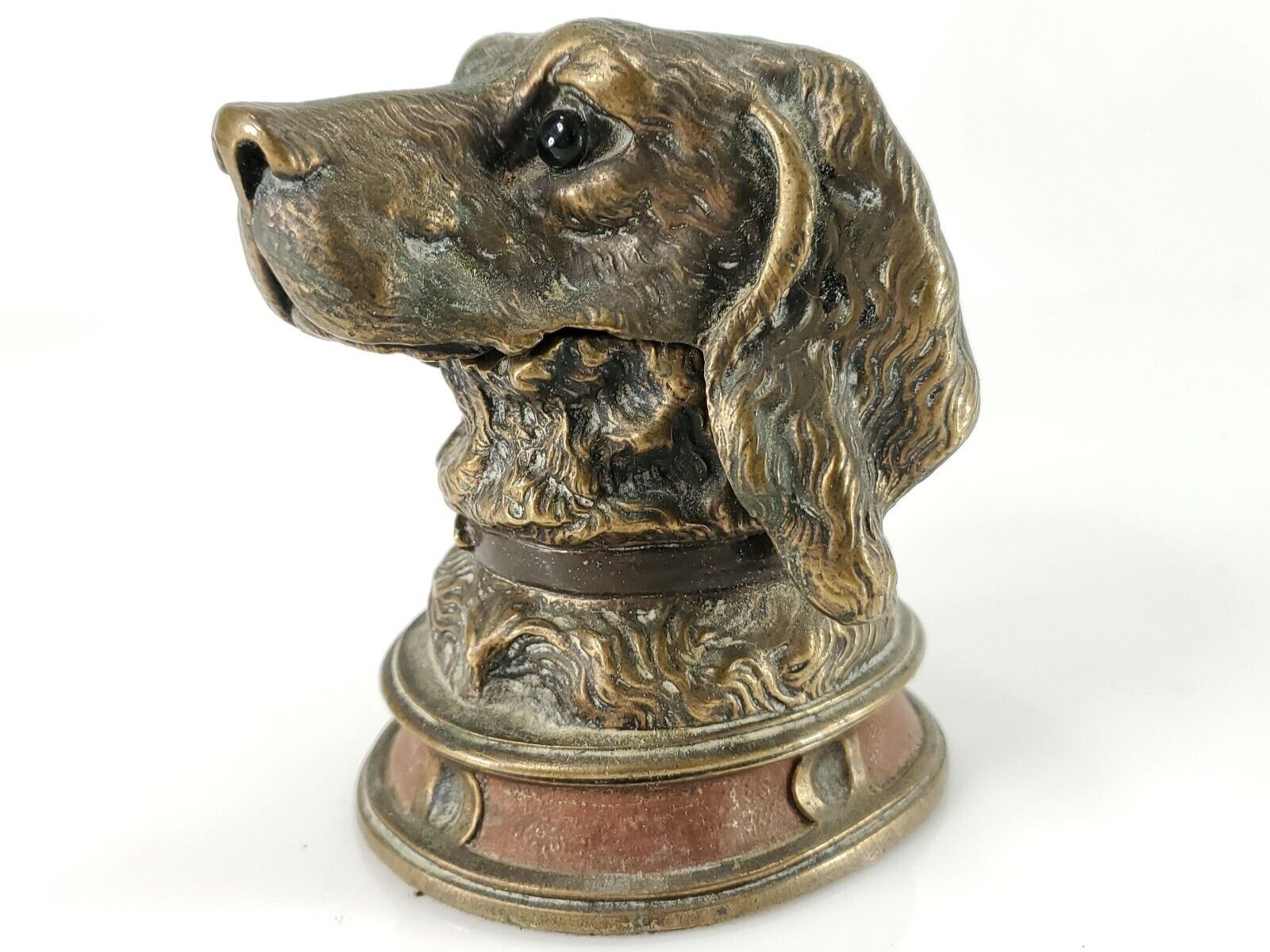 Bronze Dog’s Head Inkwell