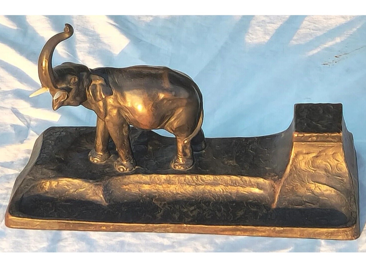 Bronze Elephant Inkstand