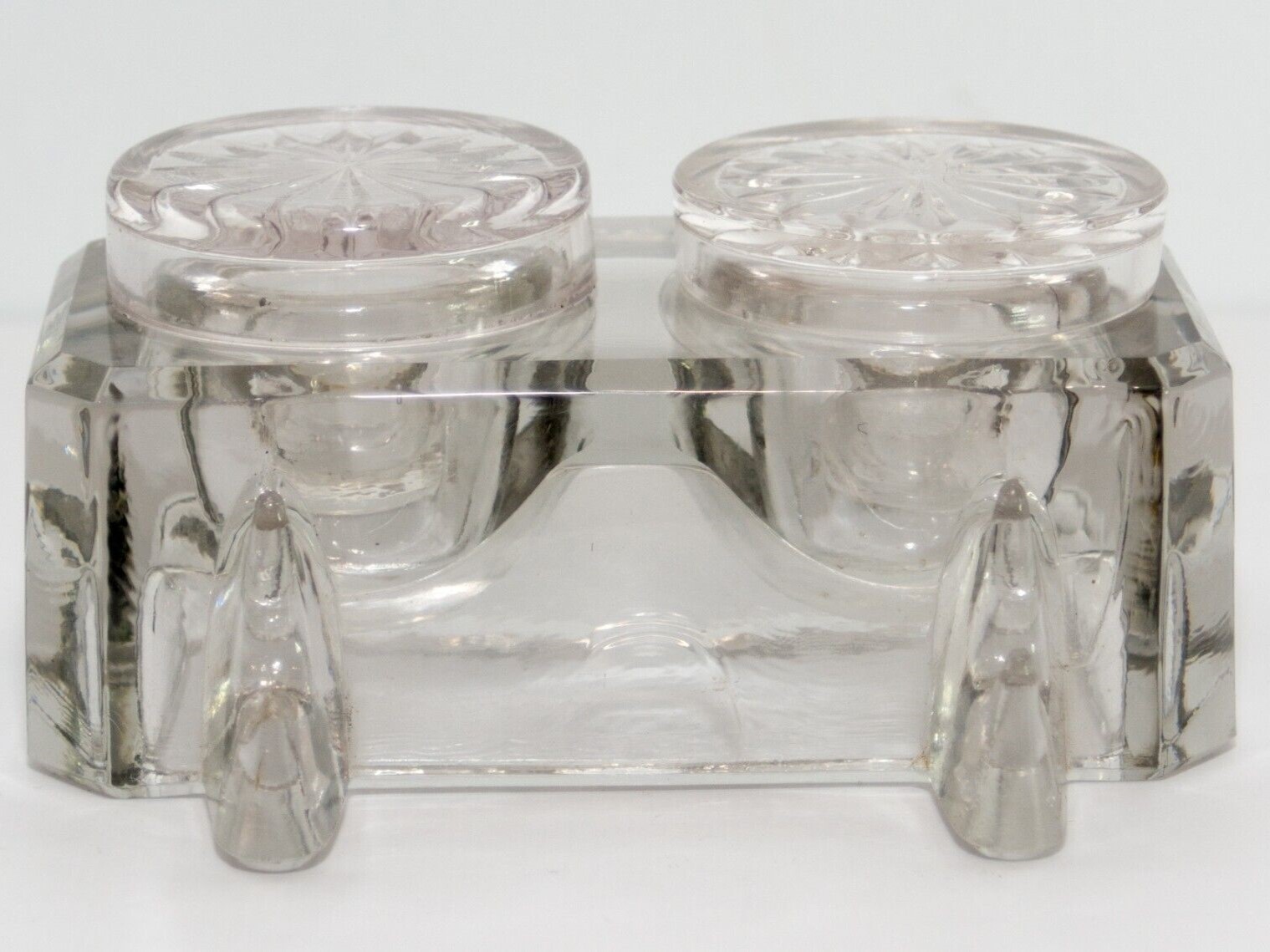 Clear Glass Double Inkstand