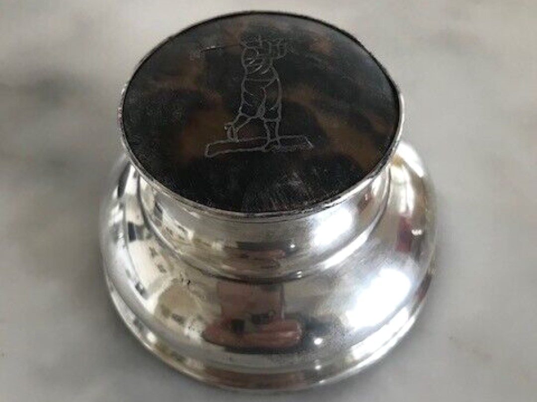 Golfing Inkwell – Tortoiseshell Lid