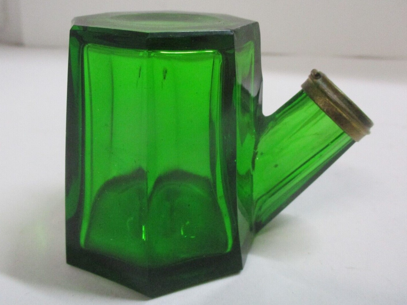 Green Glass Teakettle Ink Bottle