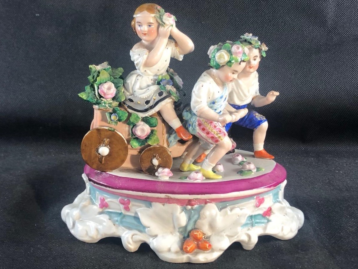 Porcelain Inkstand – Children Celebrating Spring