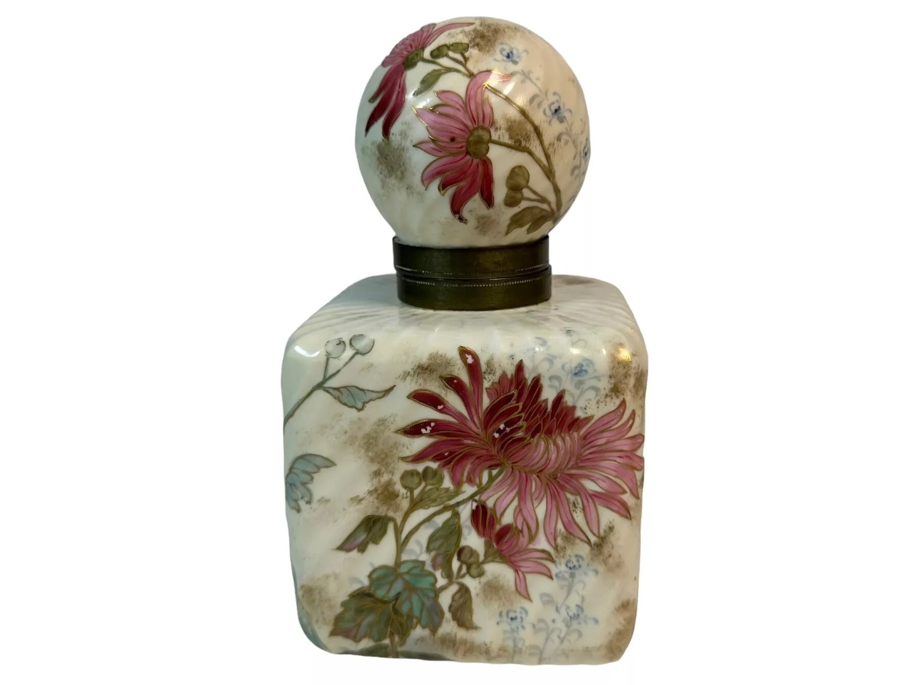 Porcelain Inkwell with Florals