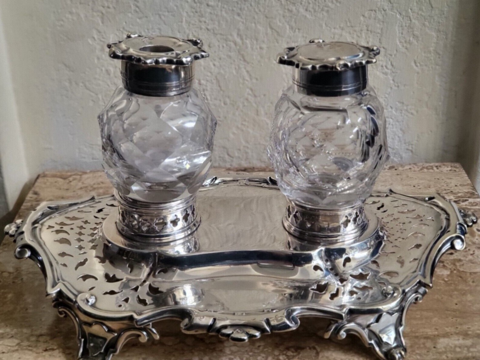 Sterling Silver Double Inkstand