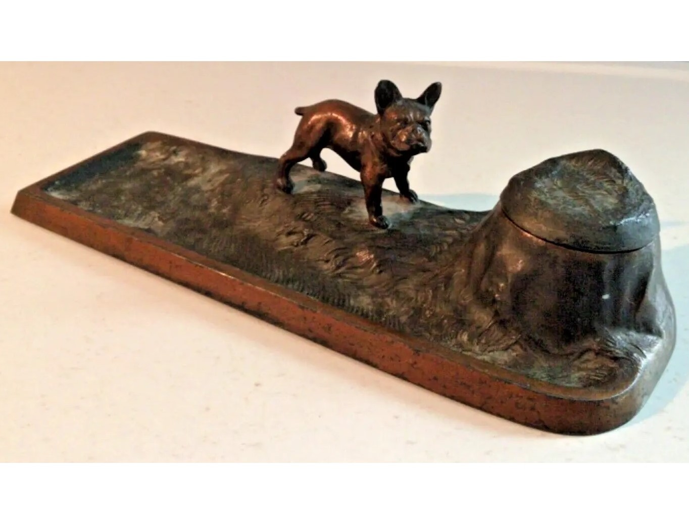 Bulldog Inkwell with Pen Tray