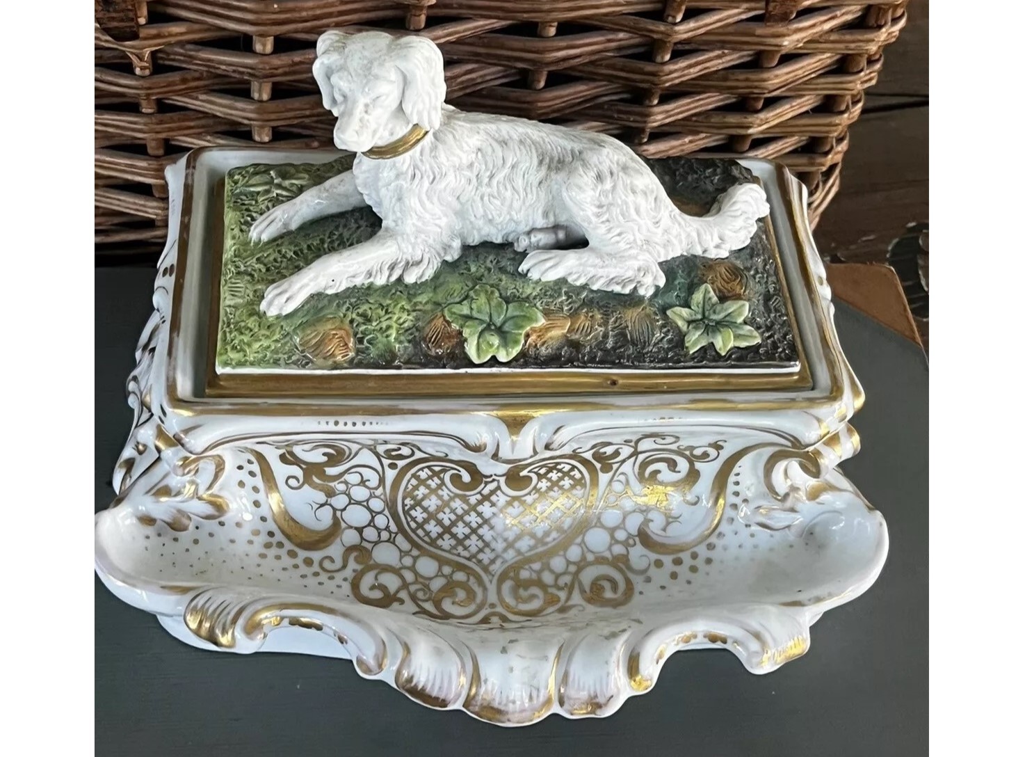 Inkstand with a Reclining Dog