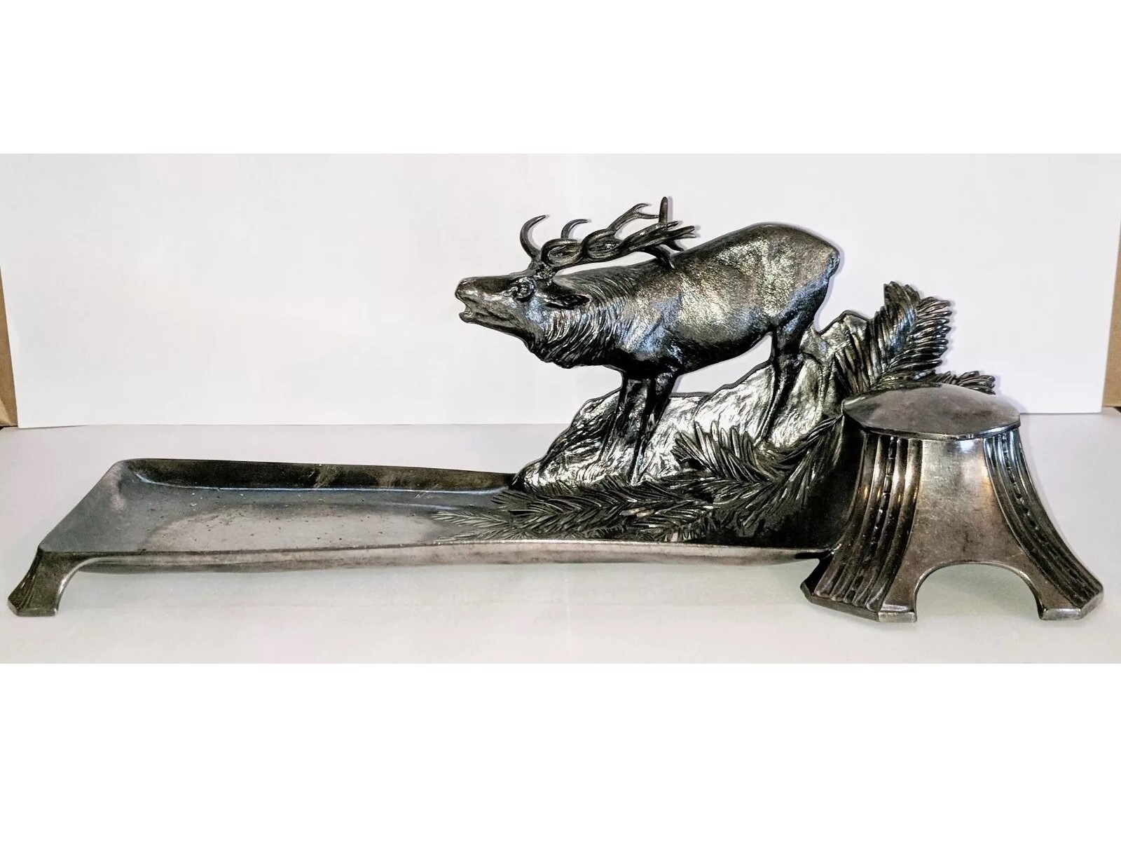 WMF Silverplate Elk Inkstand