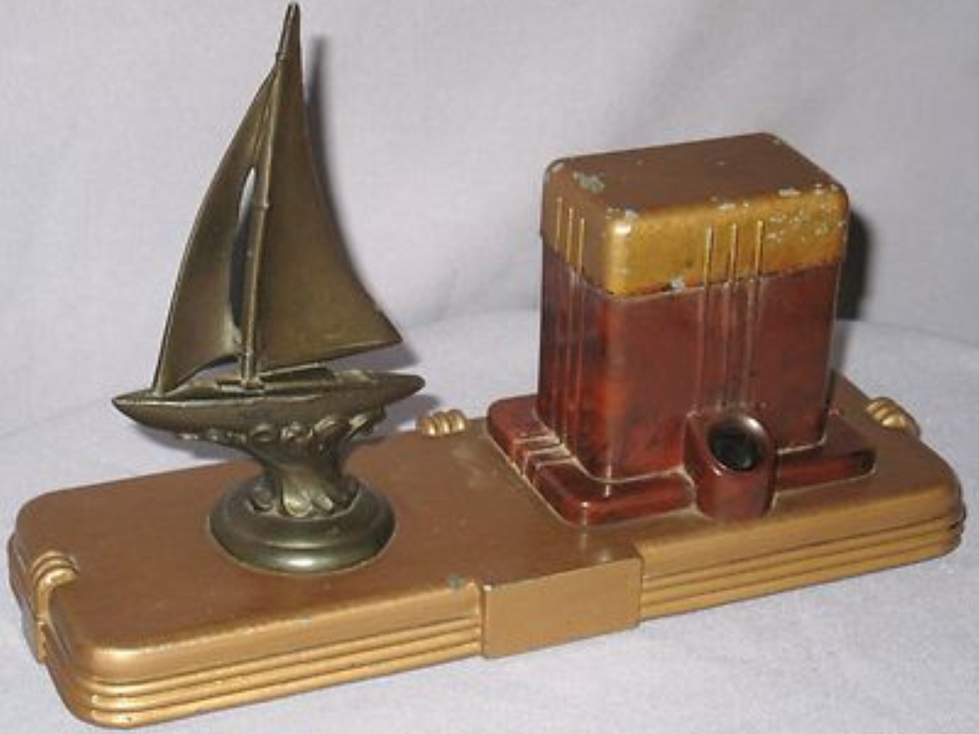 Fount-O-Ink Inkstand with Sailboat