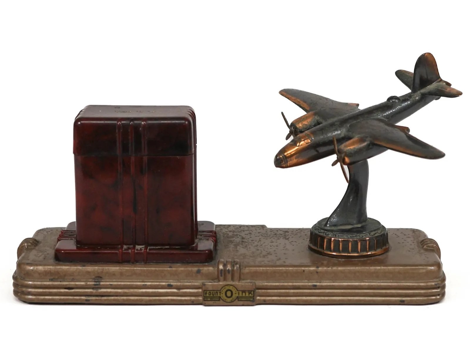 Fount-O-Ink Inkstand with Airplane
