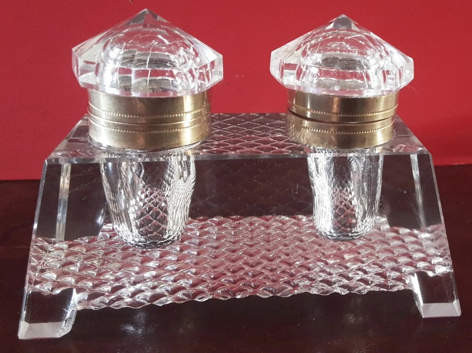 Glass Double Inkstand