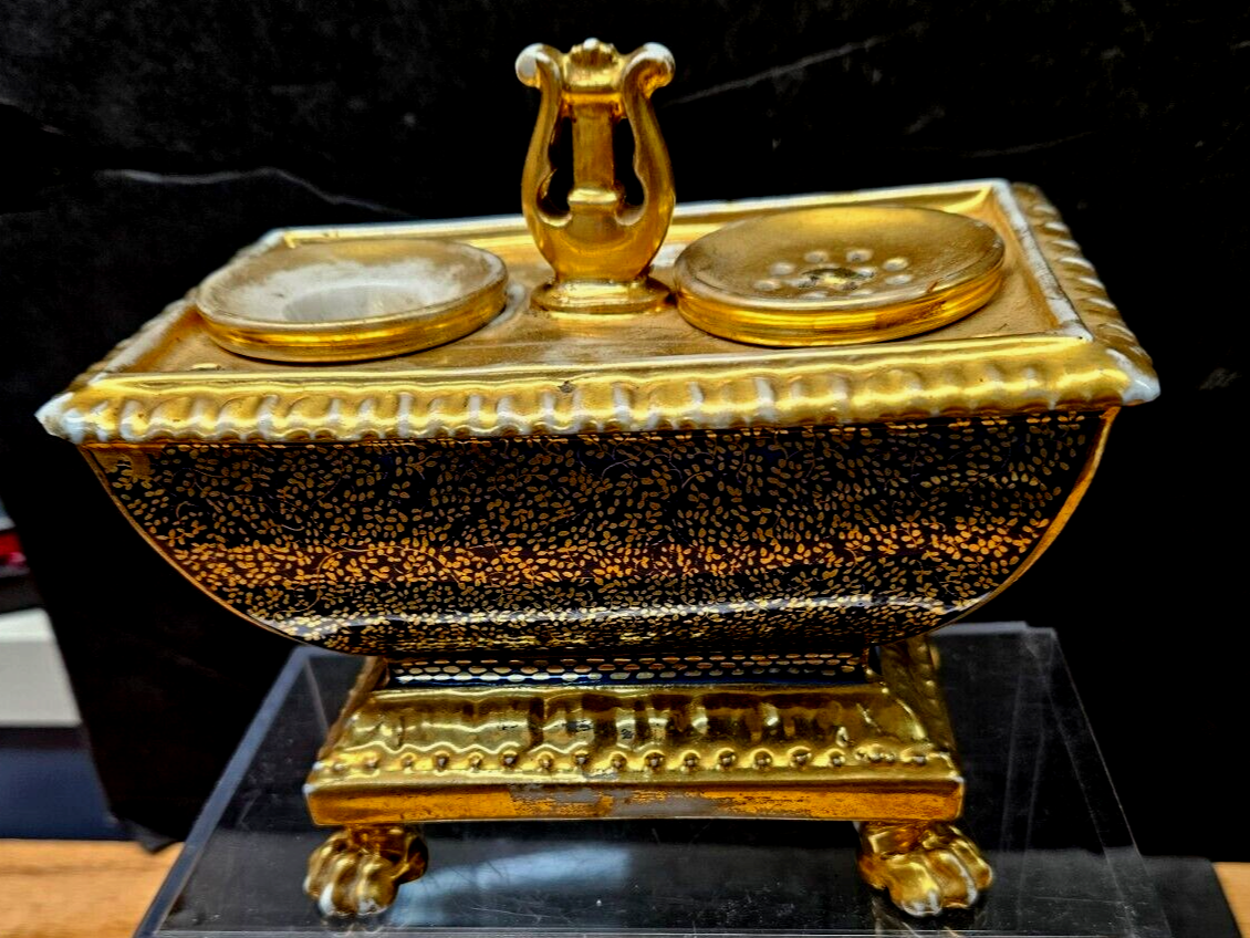 French Empire Porcelain Inkstand