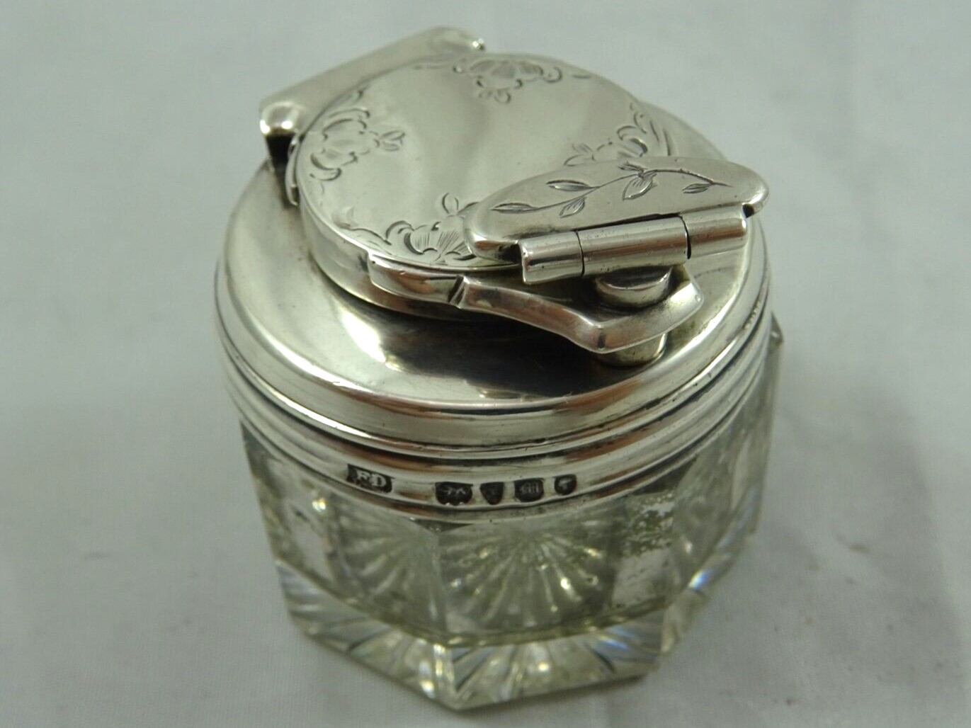 Silver Mounted Traveling Inkwell