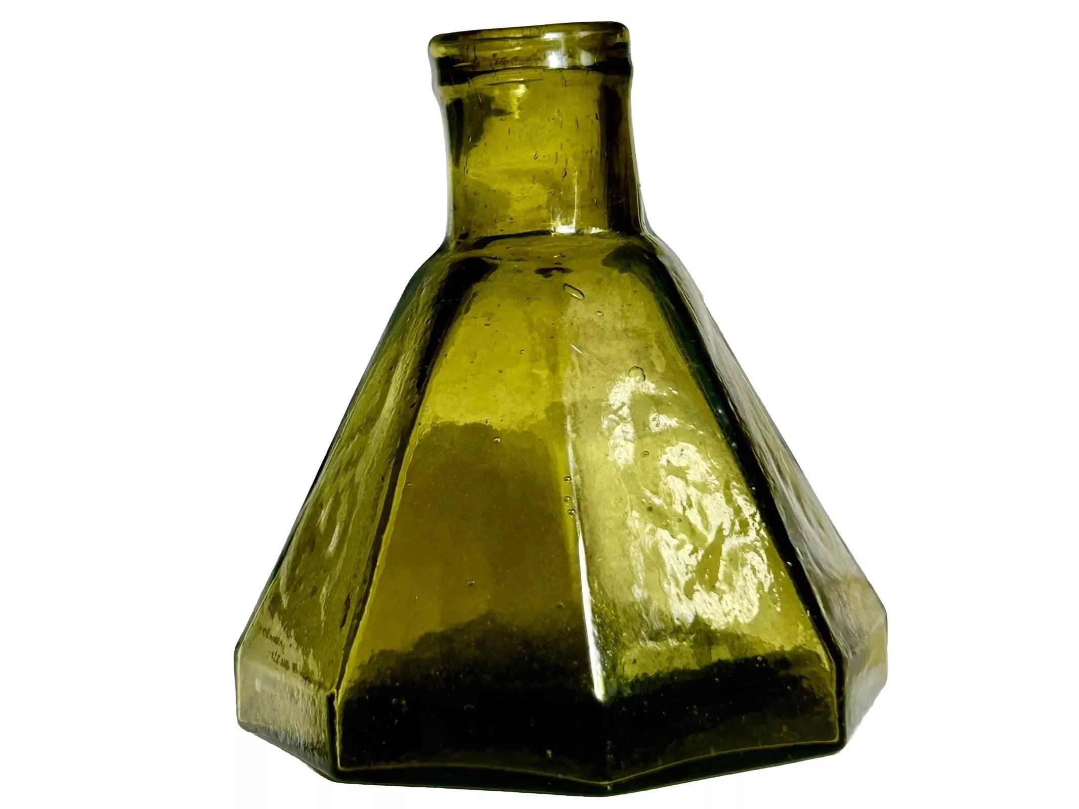 Green Glass Umbrella Ink Bottle