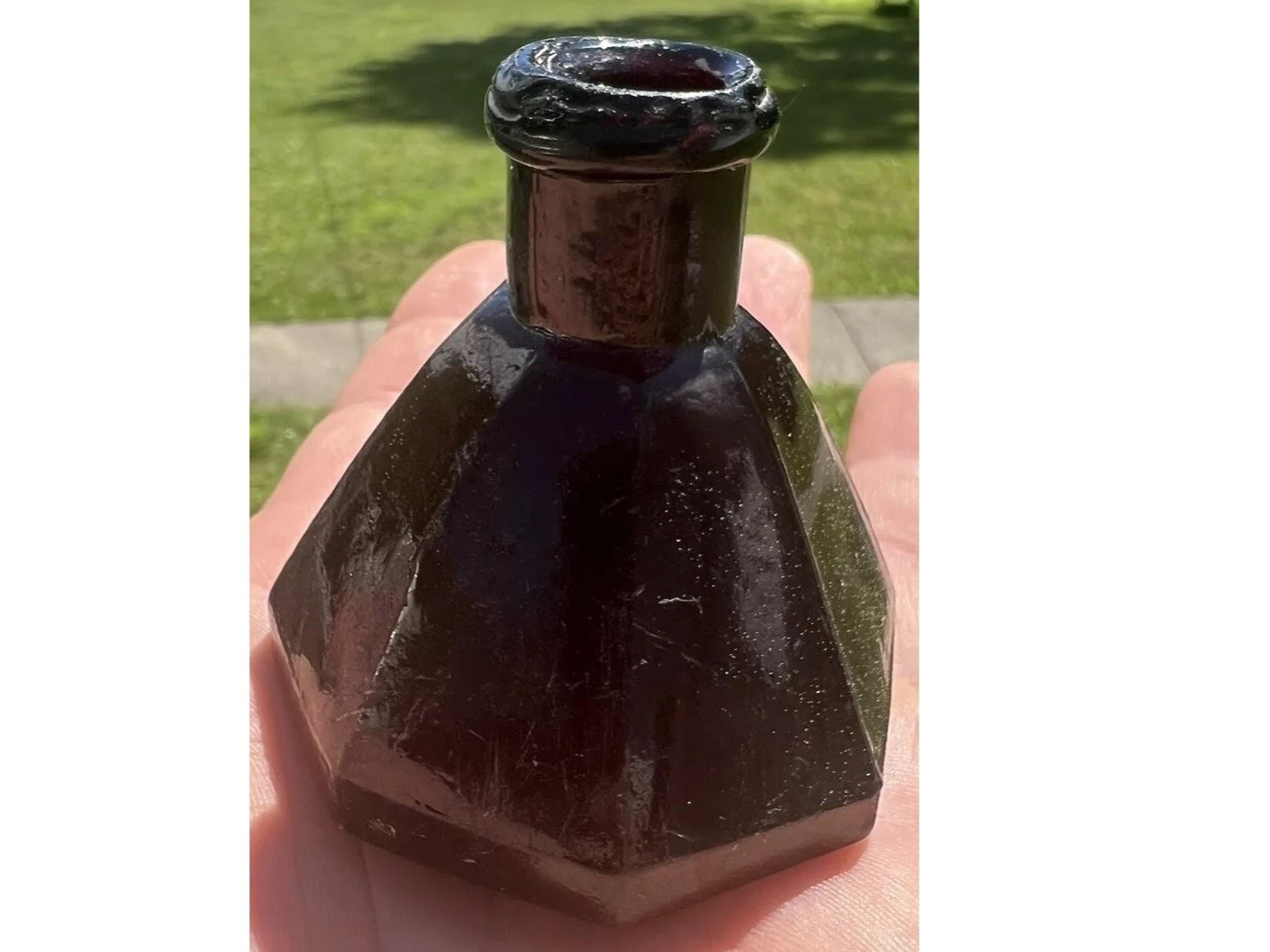 Amethyst Glass Umbrella Ink Bottle