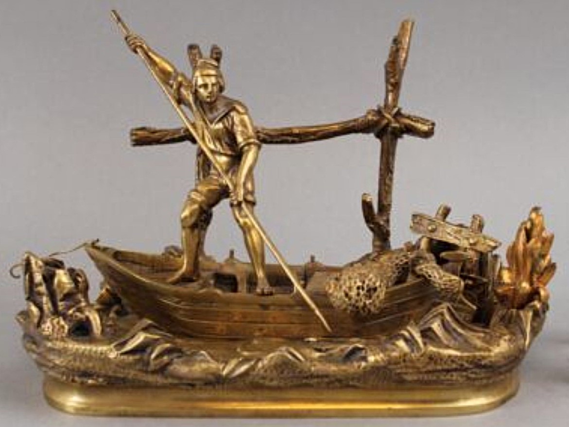 Spear Fisherman on a Boat