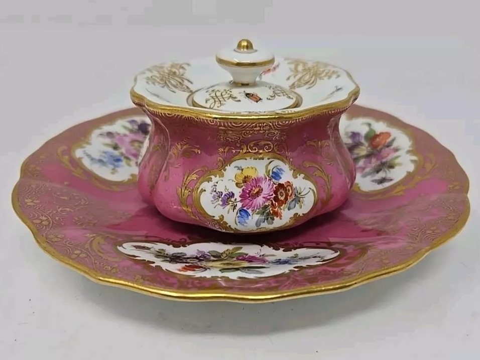 Meissen Inkwell with Under Tray