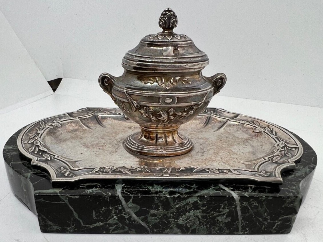 Silver Urn on Marble Base